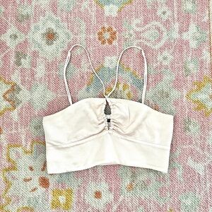 zara cropped satin halter top